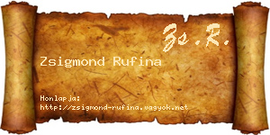 Zsigmond Rufina névjegykártya